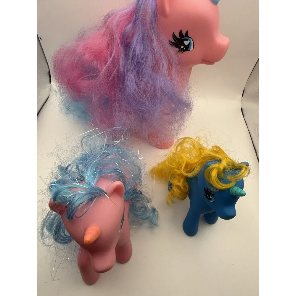 Vintage My Little Pony G1 Unicorn Lot Sparkler & Baby Ponies Colorful Hair